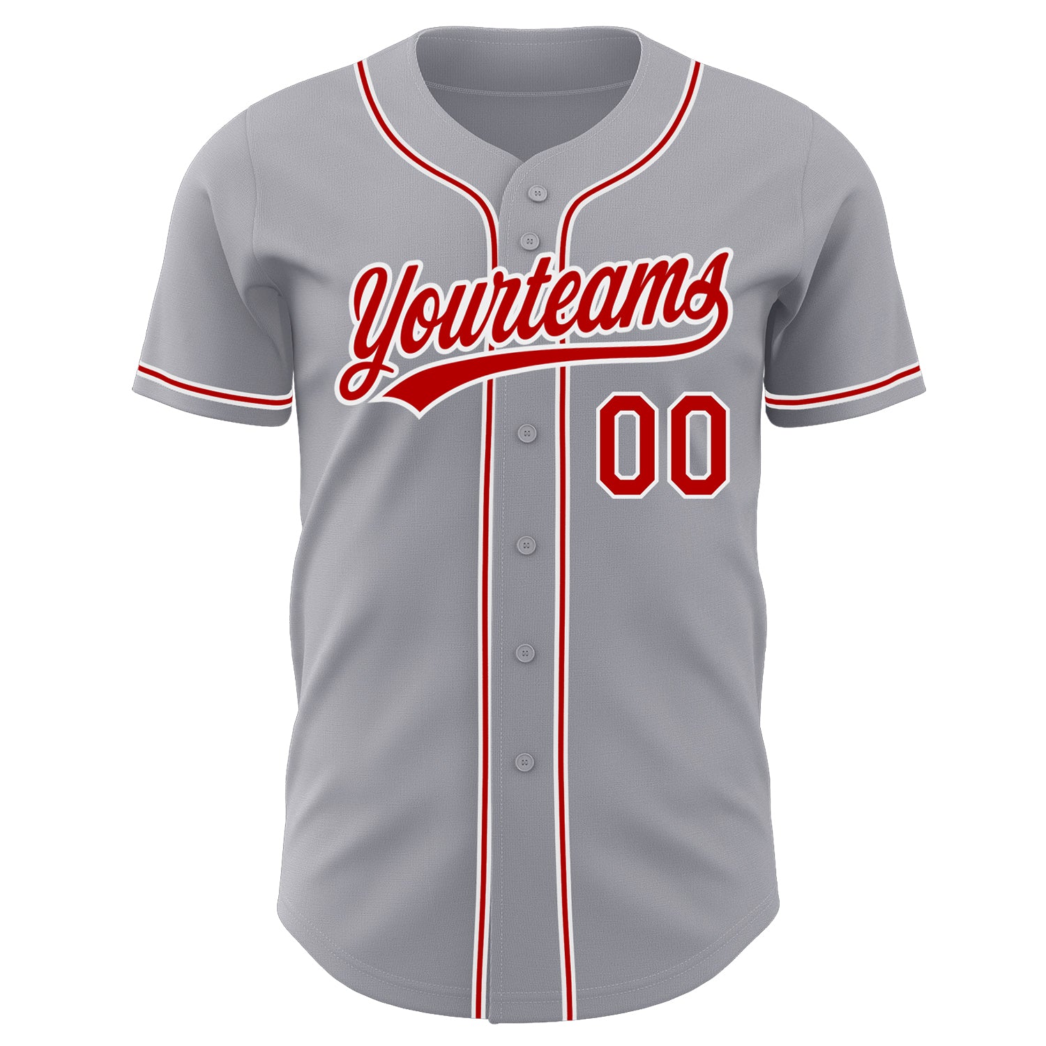 Custom-Gray-Red-White-Baseball-MLB-Jersey-7752
