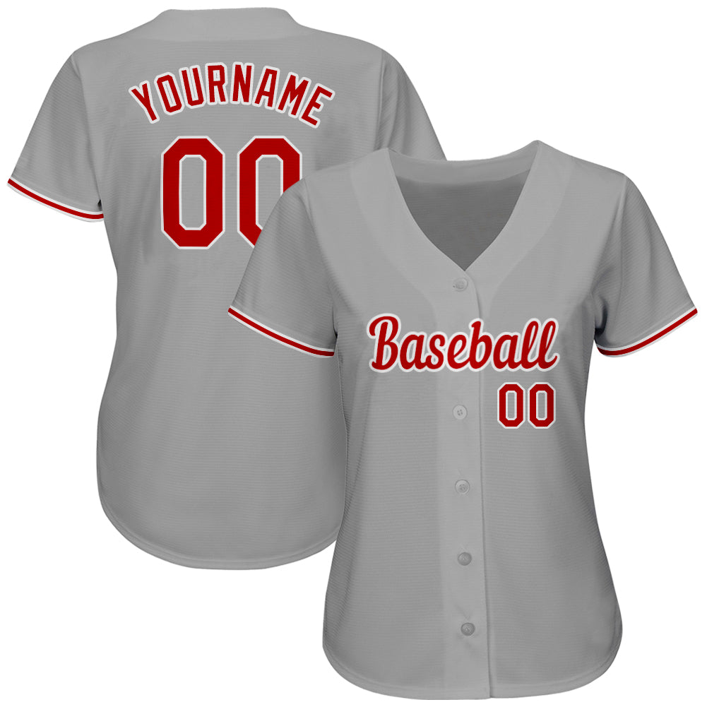Custom-Gray-Red-White-Baseball-MLB-Jersey-8009