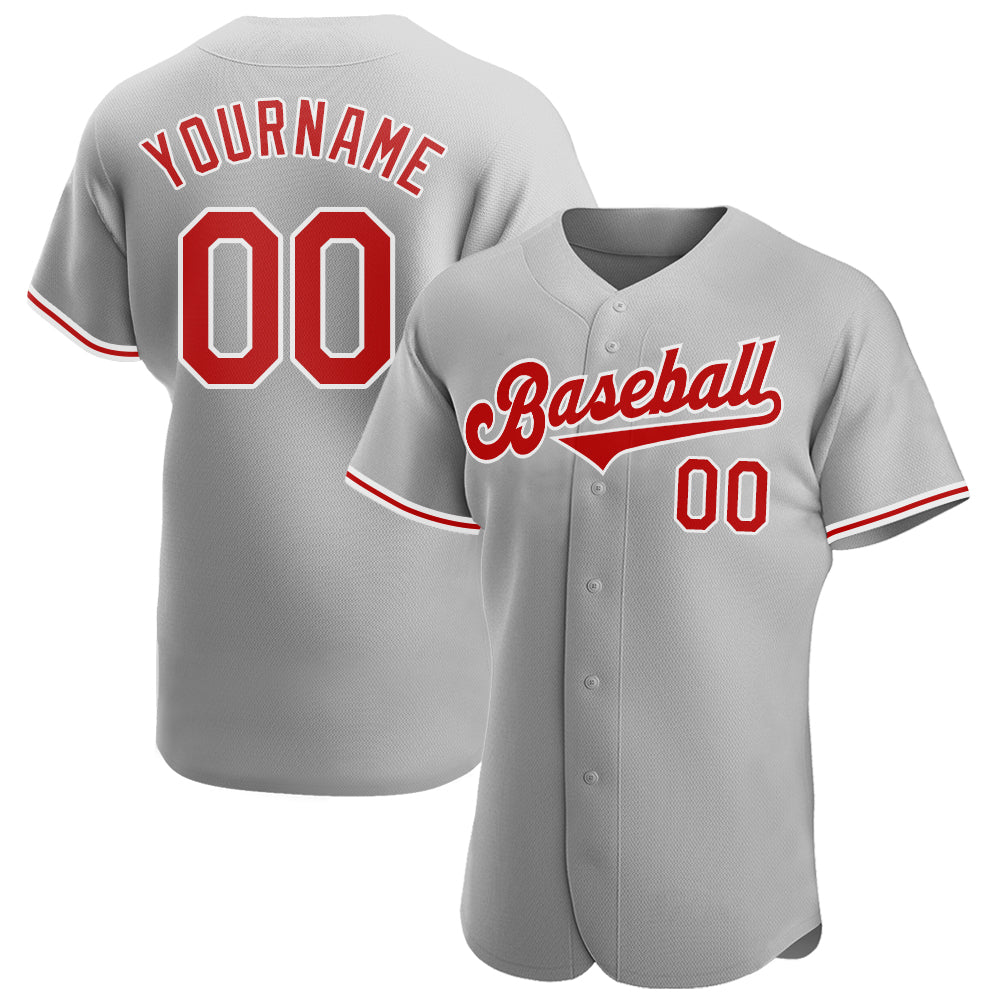 Custom-Gray-Red-White-Baseball-MLB-Jersey-8812