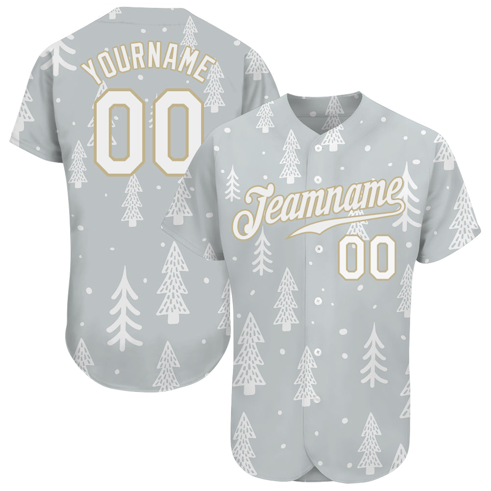 Custom-Gray-White-Old-Gold-Christmas-3D-Baseball-MLB-Jersey-3818