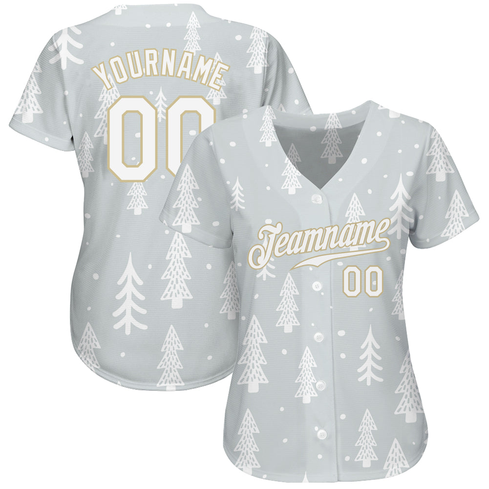 Custom-Gray-White-Old-Gold-Christmas-3D-Baseball-MLB-Jersey-4158
