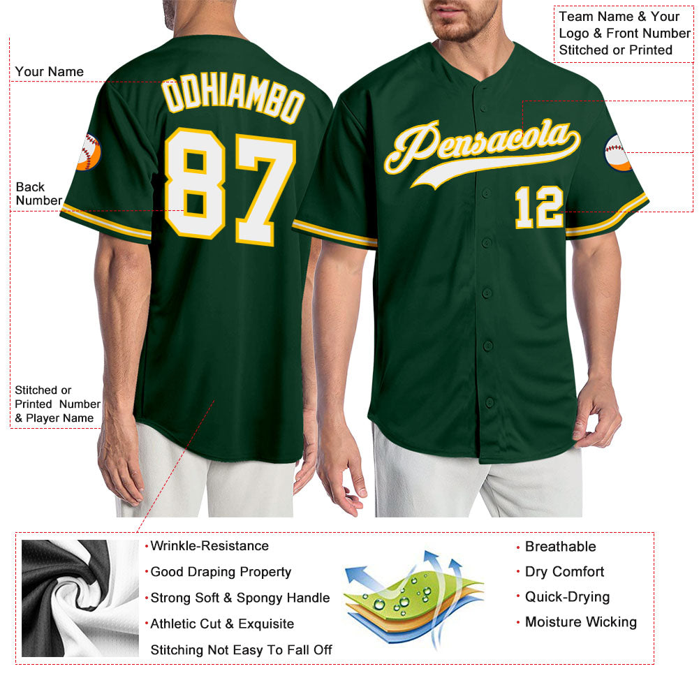 Custom-Green-White-Gold-Baseball-MLB-Jersey-2552
