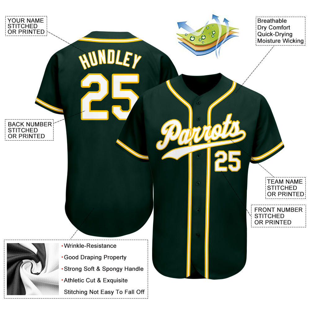Custom-Green-White-Gold-Baseball-MLB-Jersey-3503