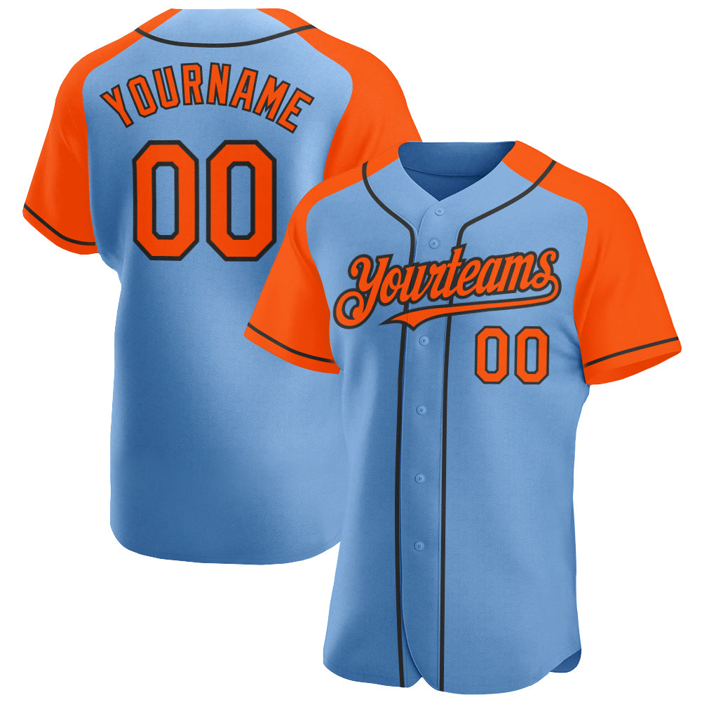 Custom-Light-Blue-Orange-Black-Baseball-MLB-Jersey-5517