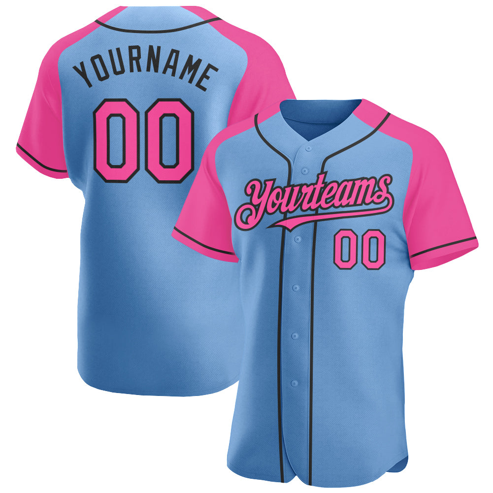 Custom-Light-Blue-Pink-Black-Baseball-MLB-Jersey-4470