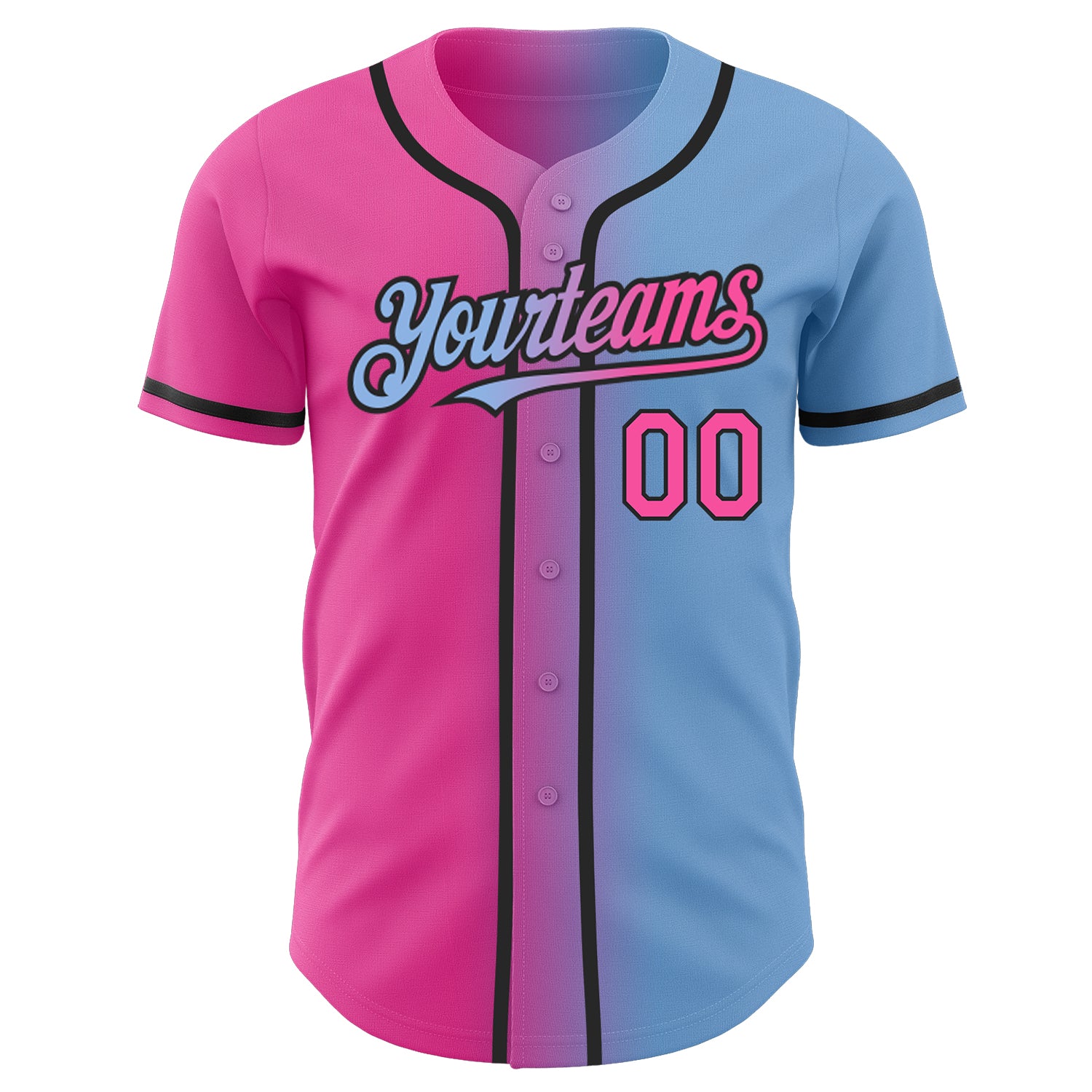 Custom-Light-Blue-Pink-Black-Gradient-Fashion-Baseball-MLB-Jersey-4630