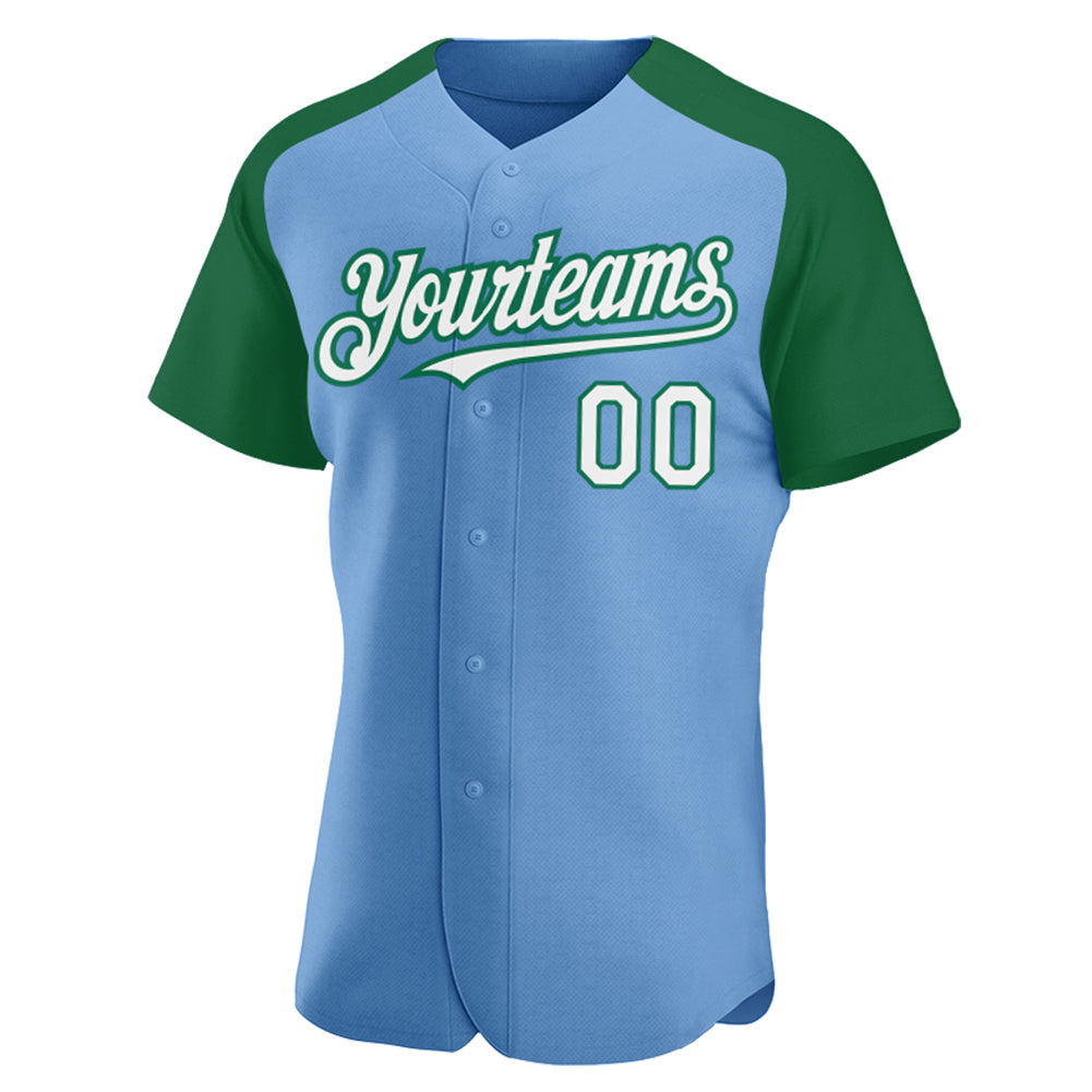 Custom-Light-Blue-White-Kelly-Green-Baseball-MLB-Jersey-3759