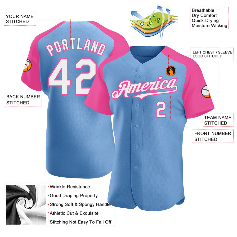 Custom-Light-Blue-White-Pink-Baseball-MLB-Jersey-2118