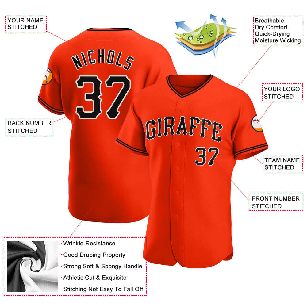 Custom-Orange-Black-White-Baseball-MLB-Jersey-3467