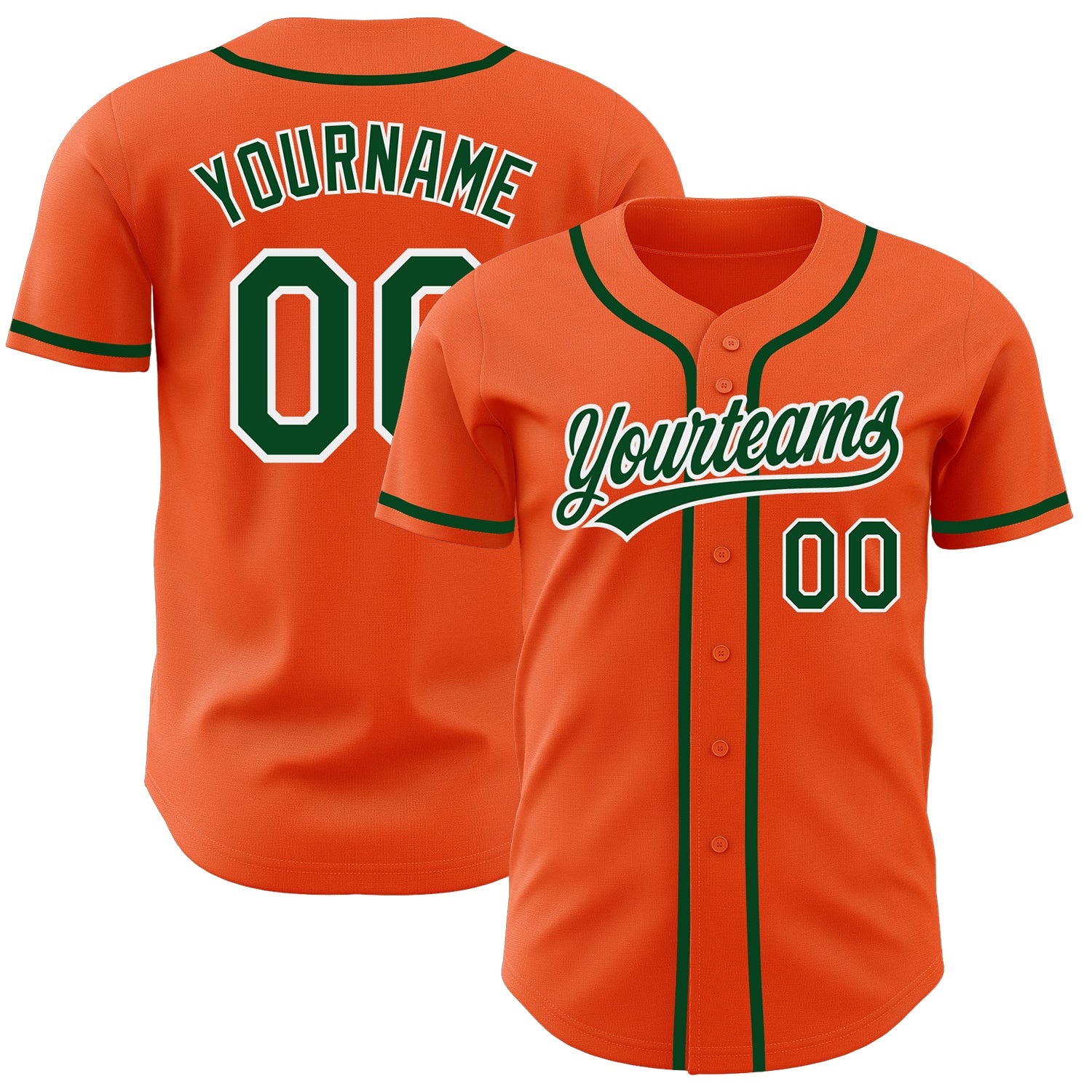 Custom-Orange-Green-White-Baseball-MLB-Jersey-8719