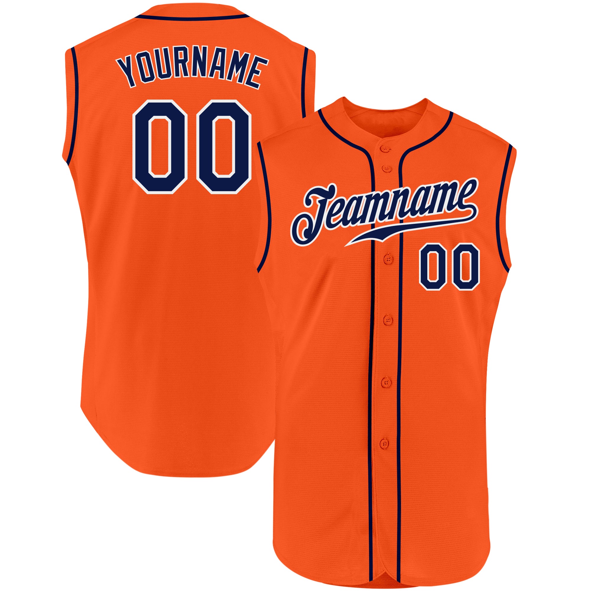 Custom-Orange-Navy-White-Sleeveless-Baseball-MLB-Jersey-5761