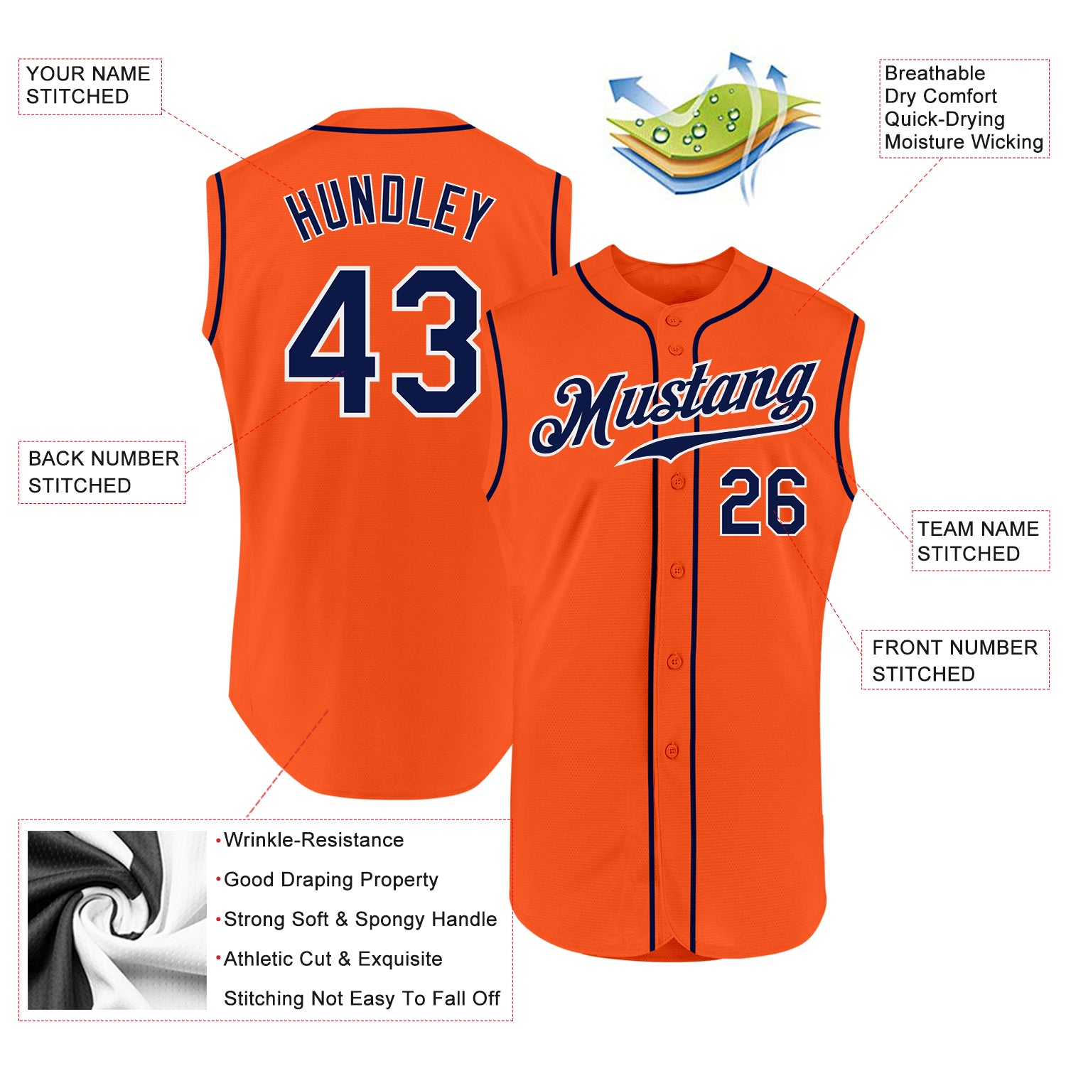 Custom-Orange-Navy-White-Sleeveless-Baseball-MLB-Jersey-8211