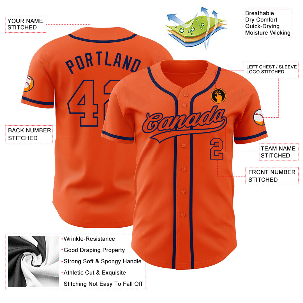 Custom-Orange-Orange-Navy-Baseball-MLB-Jersey-9964