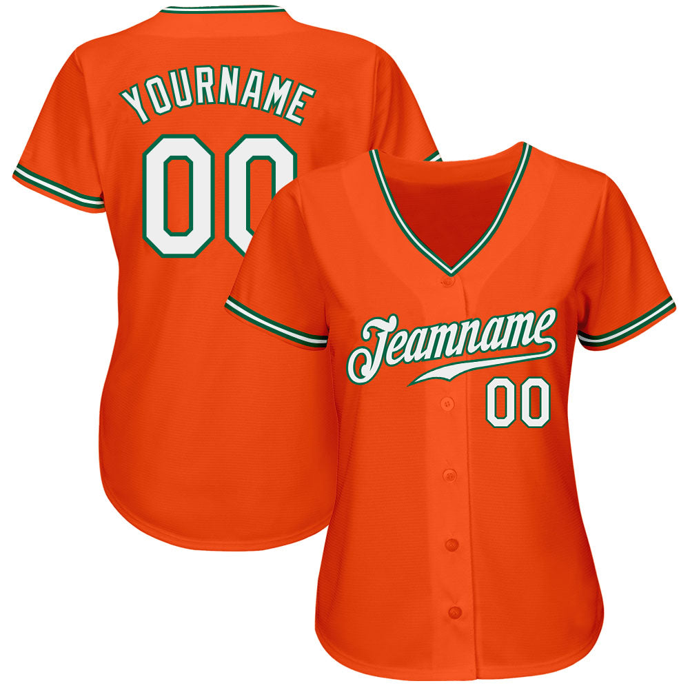 Custom-Orange-White-Kelly-Green-Baseball-MLB-Jersey-2439