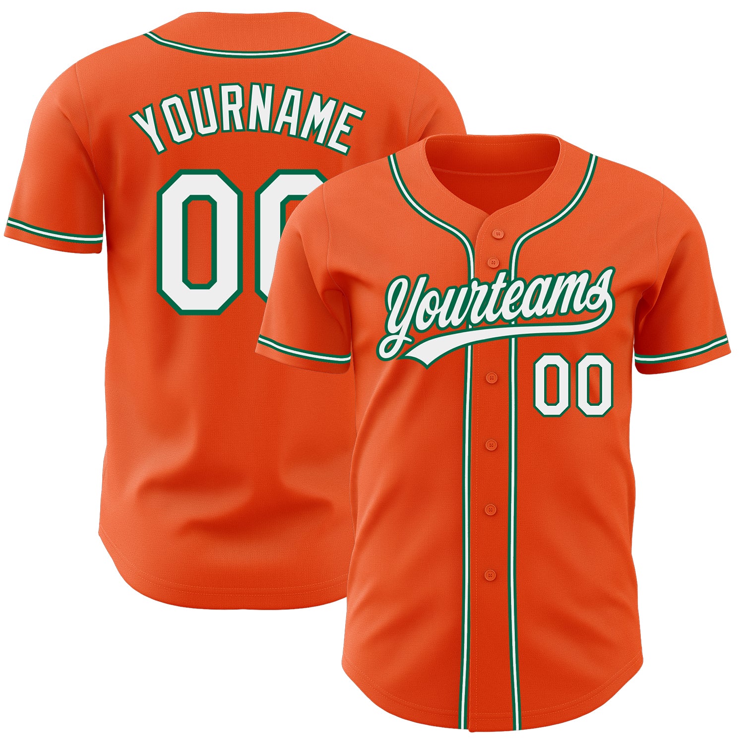 Custom-Orange-White-Kelly-Green-Baseball-MLB-Jersey-4177