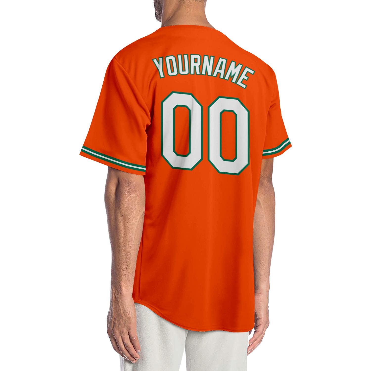 Custom-Orange-White-Kelly-Green-Baseball-MLB-Jersey-7103
