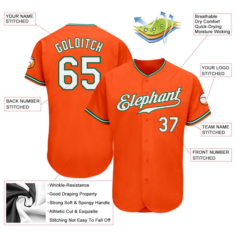 Custom-Orange-White-Kelly-Green-Baseball-MLB-Jersey-7870