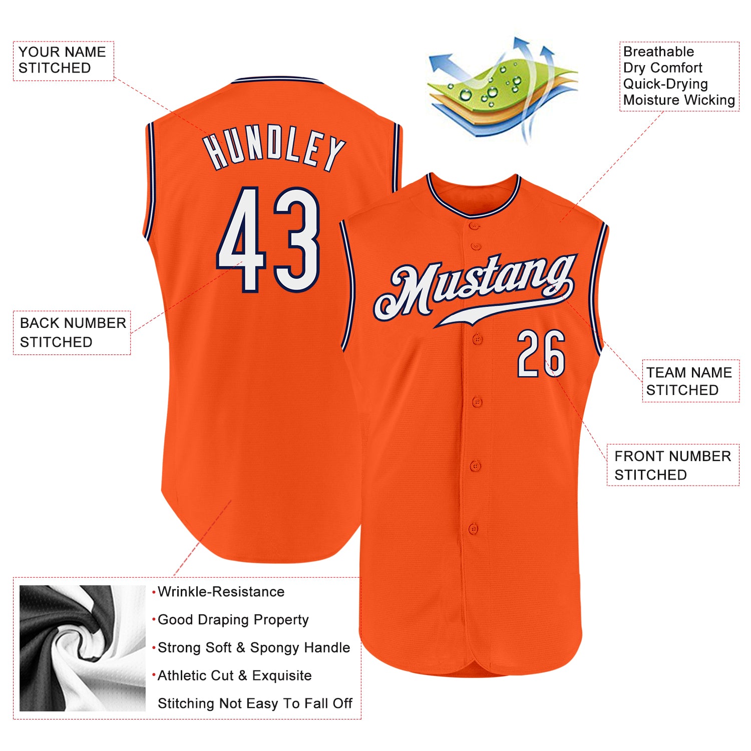 Custom-Orange-White-Navy-Sleeveless-Baseball-MLB-Jersey-3285