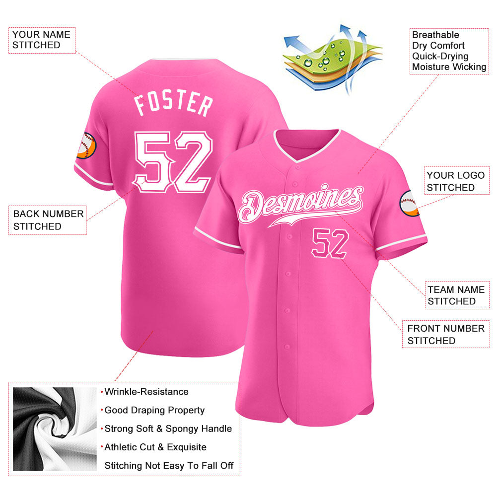 Custom-Pink-White-Baseball-MLB-Jersey-9085
