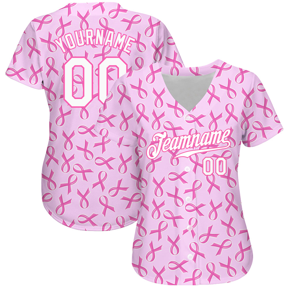 Custom-Pink-White-Design-Breast-Cancer-Baseball-MLB-Jersey-7516