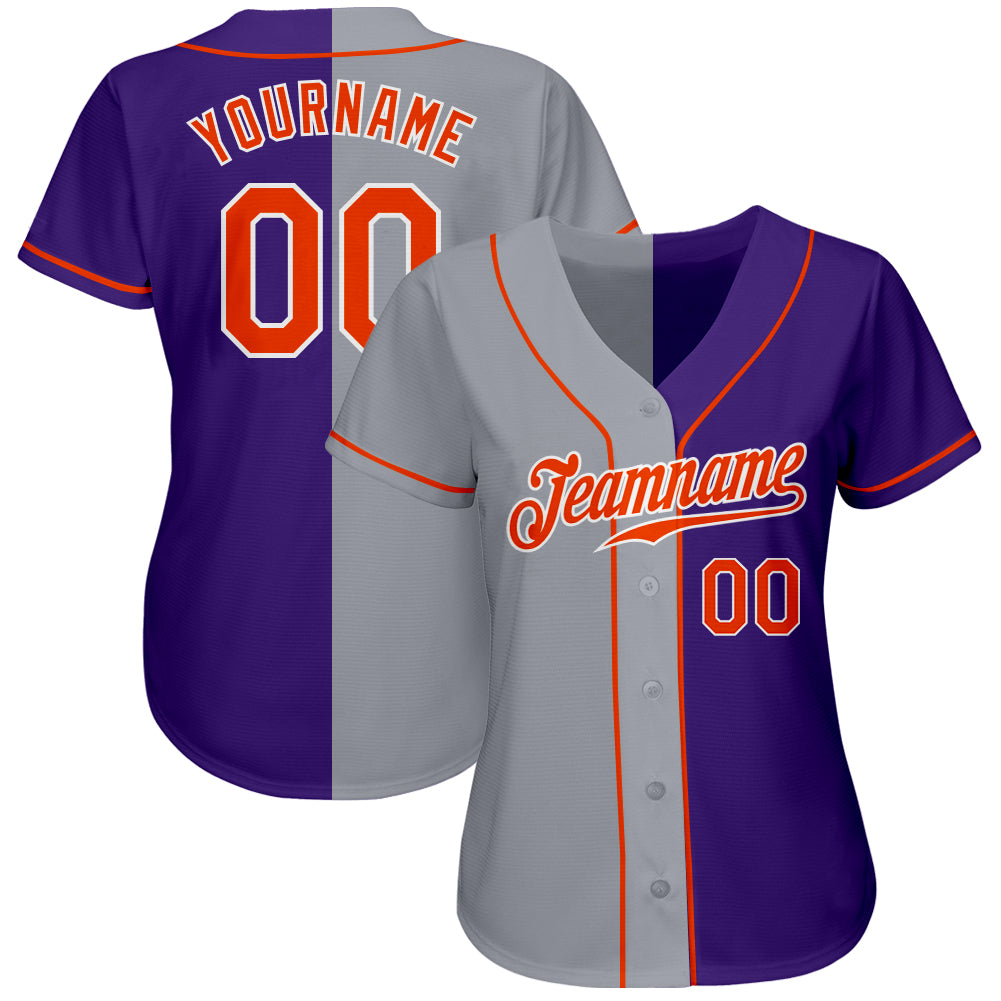 Custom-Purple-Orange-Gray-Split-Fashion-Baseball-MLB-Jersey-5213
