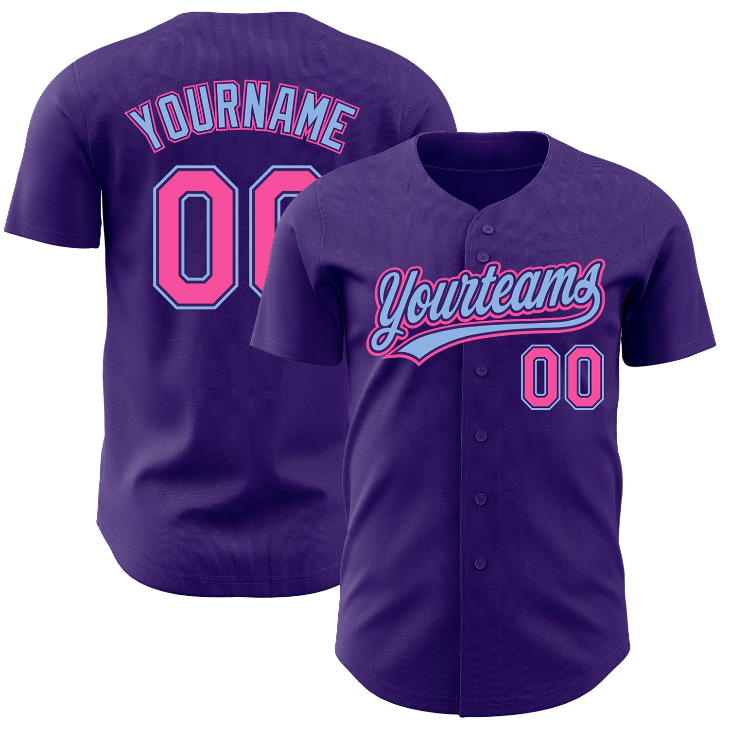 Custom-Purple-Pink-Light-Blue-Baseball-MLB-Jersey-6610