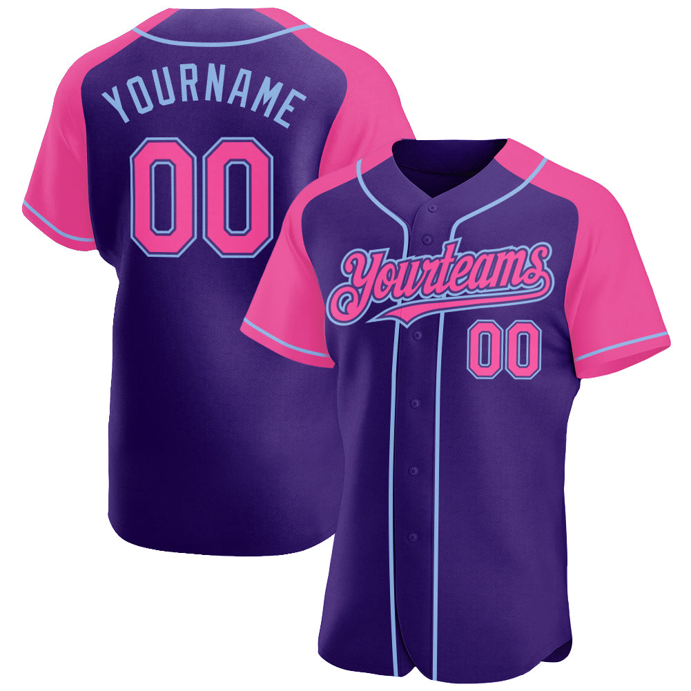 Custom-Purple-Pink-Light-Blue-Baseball-MLB-Jersey-7901