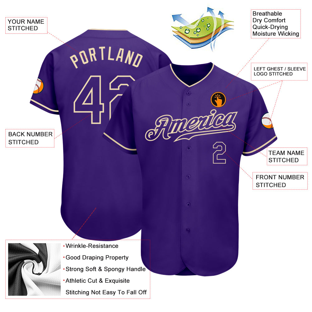 Custom-Purple-Purple-Cream-Baseball-MLB-Jersey-9567