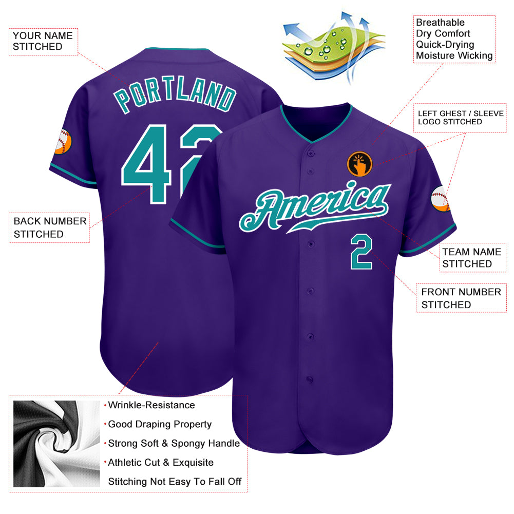 Custom-Purple-Teal-White-Baseball-MLB-Jersey-2518