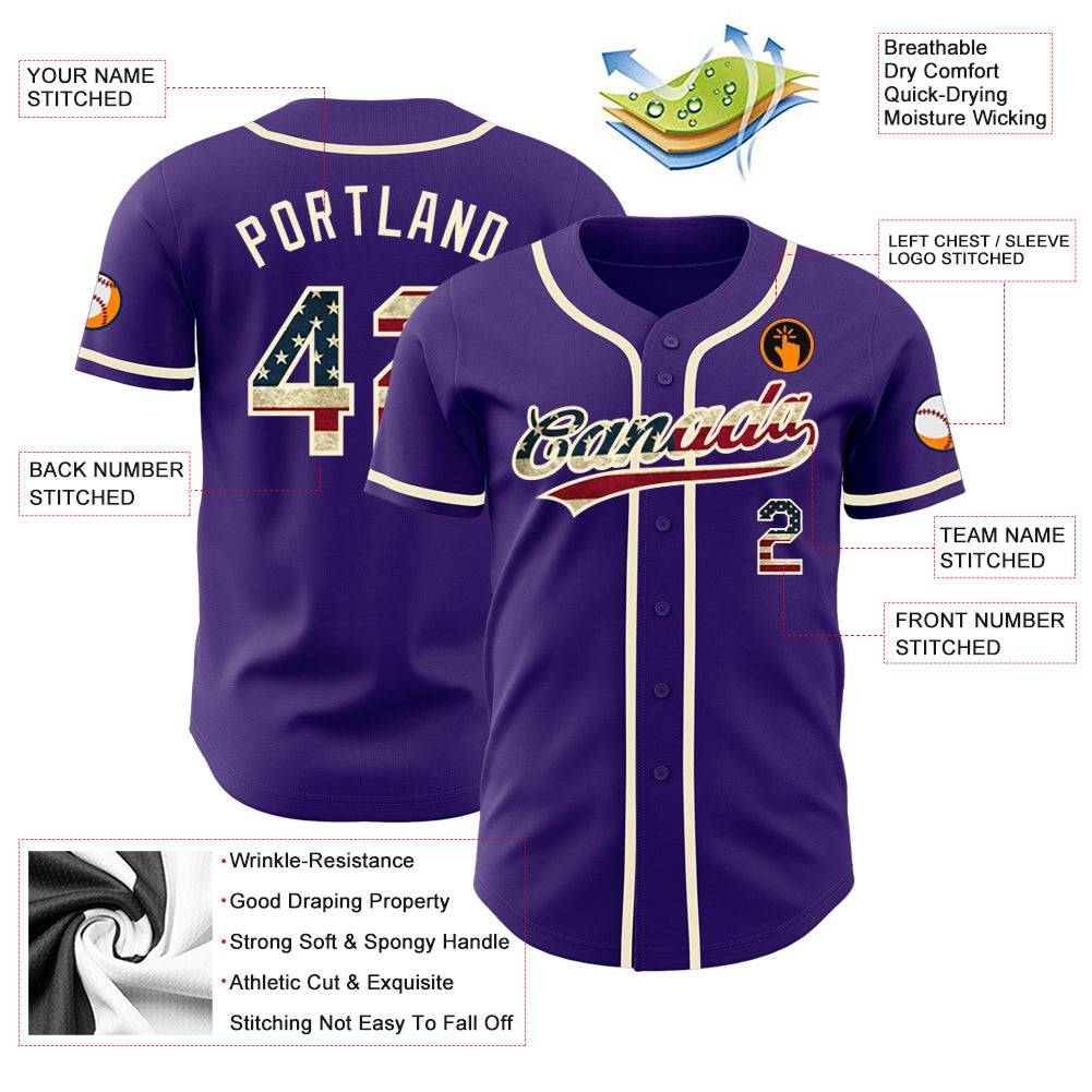 Custom-Purple-Vintage-USA-Flag-Cream-Baseball-MLB-Jersey-3898