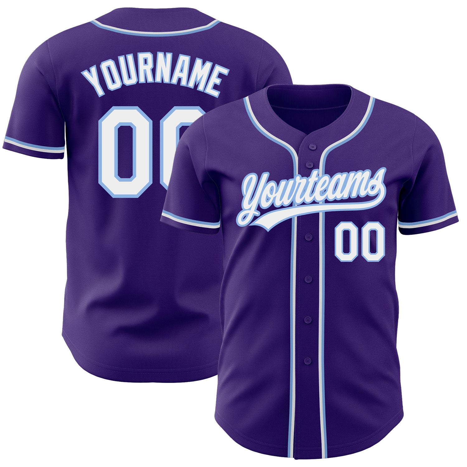 Custom-Purple-White-Light-Blue-Baseball-MLB-Jersey-7410