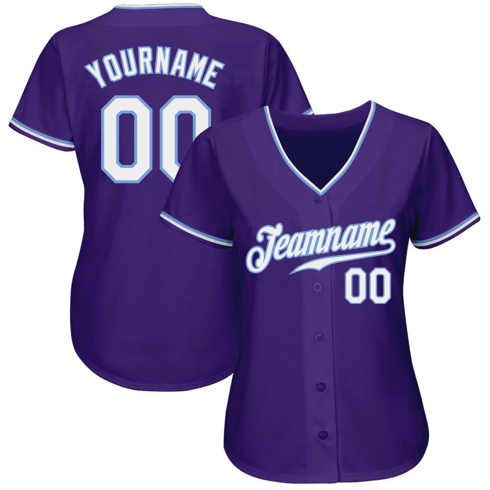 Custom-Purple-White-Light-Blue-Baseball-MLB-Jersey-7453