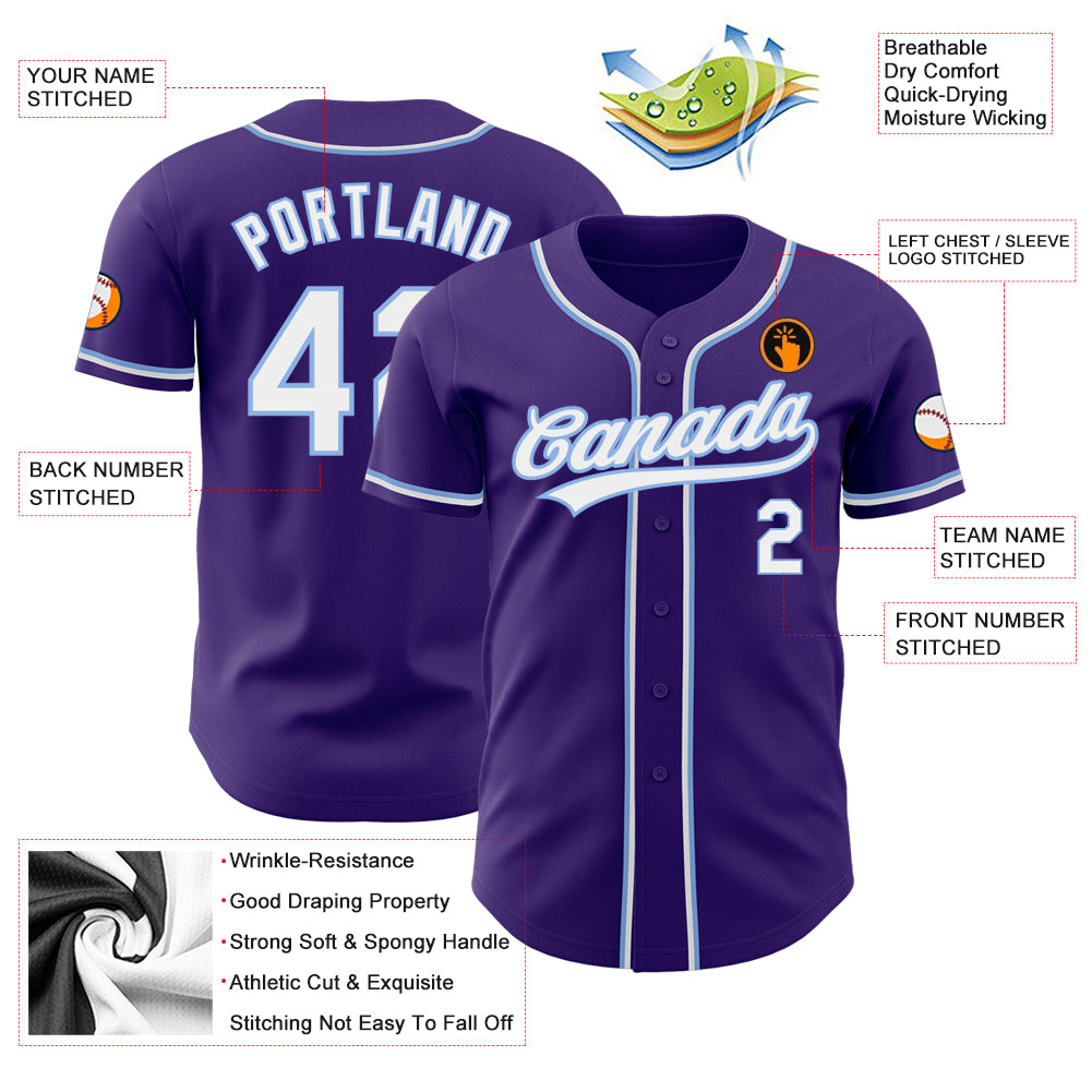 Custom-Purple-White-Light-Blue-Baseball-MLB-Jersey-8318