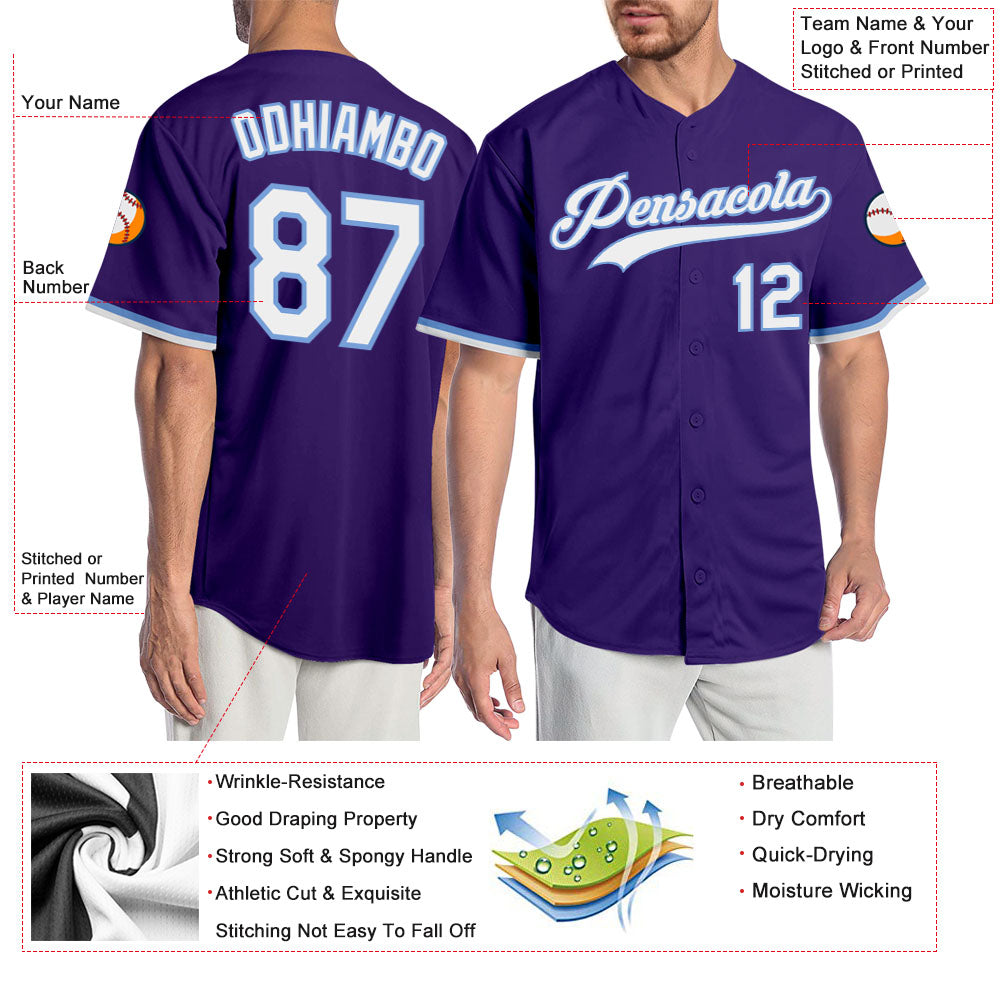 Custom-Purple-White-Light-Blue-Baseball-MLB-Jersey-8880