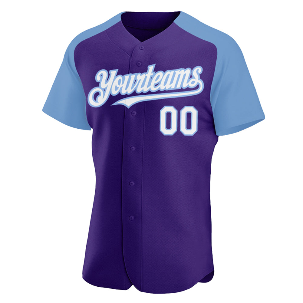 Custom-Purple-White-Light-Blue-Baseball-MLB-Jersey-9198