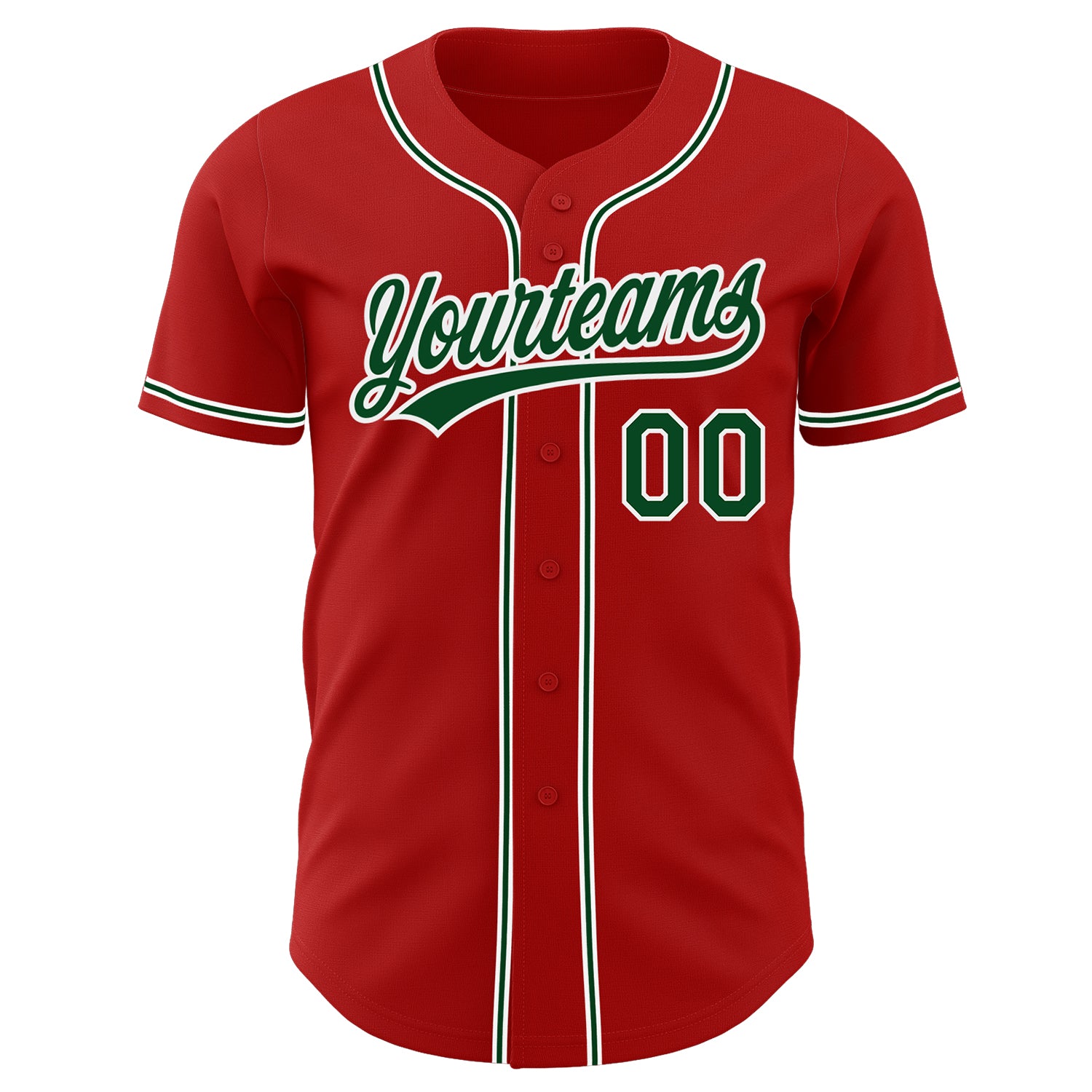 Custom-Red-Green-White-Baseball-MLB-Jersey-2091