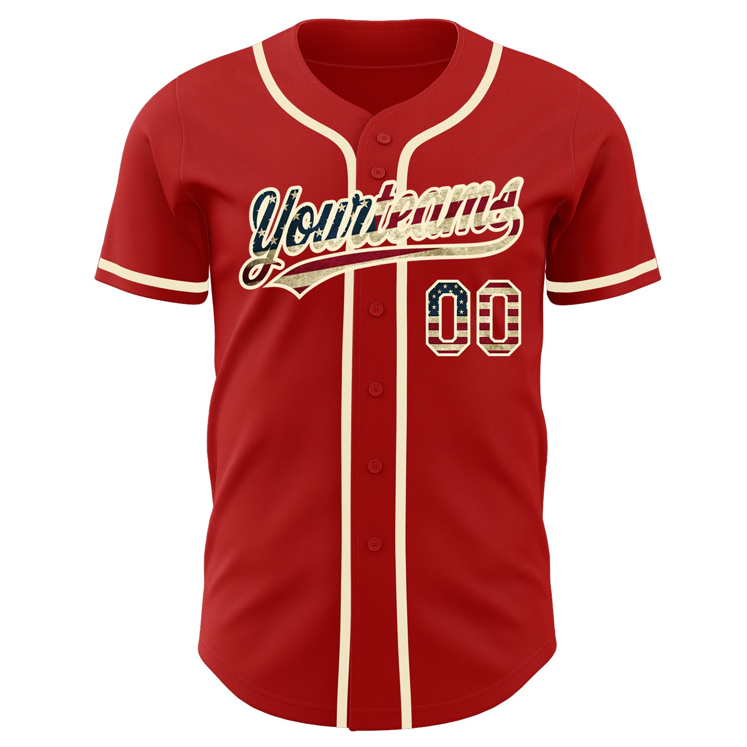 Custom-Red-Vintage-USA-Flag-Cream-Baseball-MLB-Jersey-2716