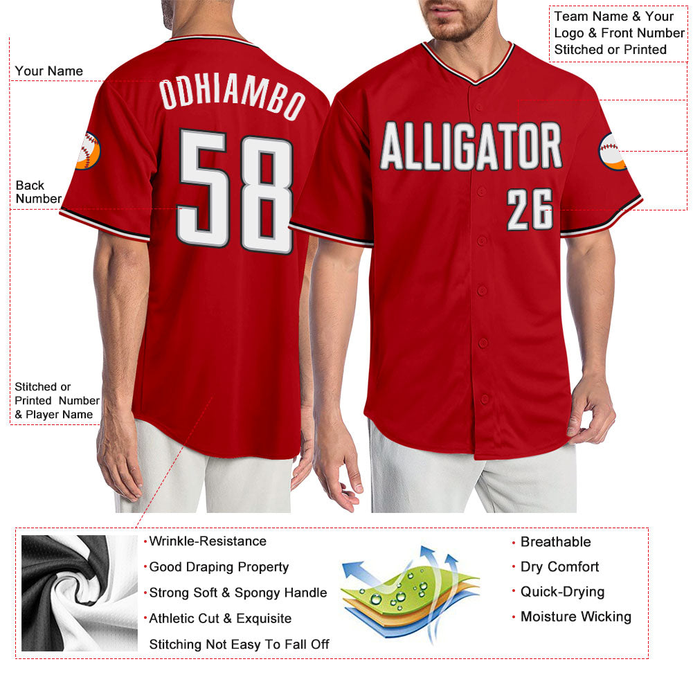 Custom-Red-White-Black-Baseball-MLB-Jersey-5297