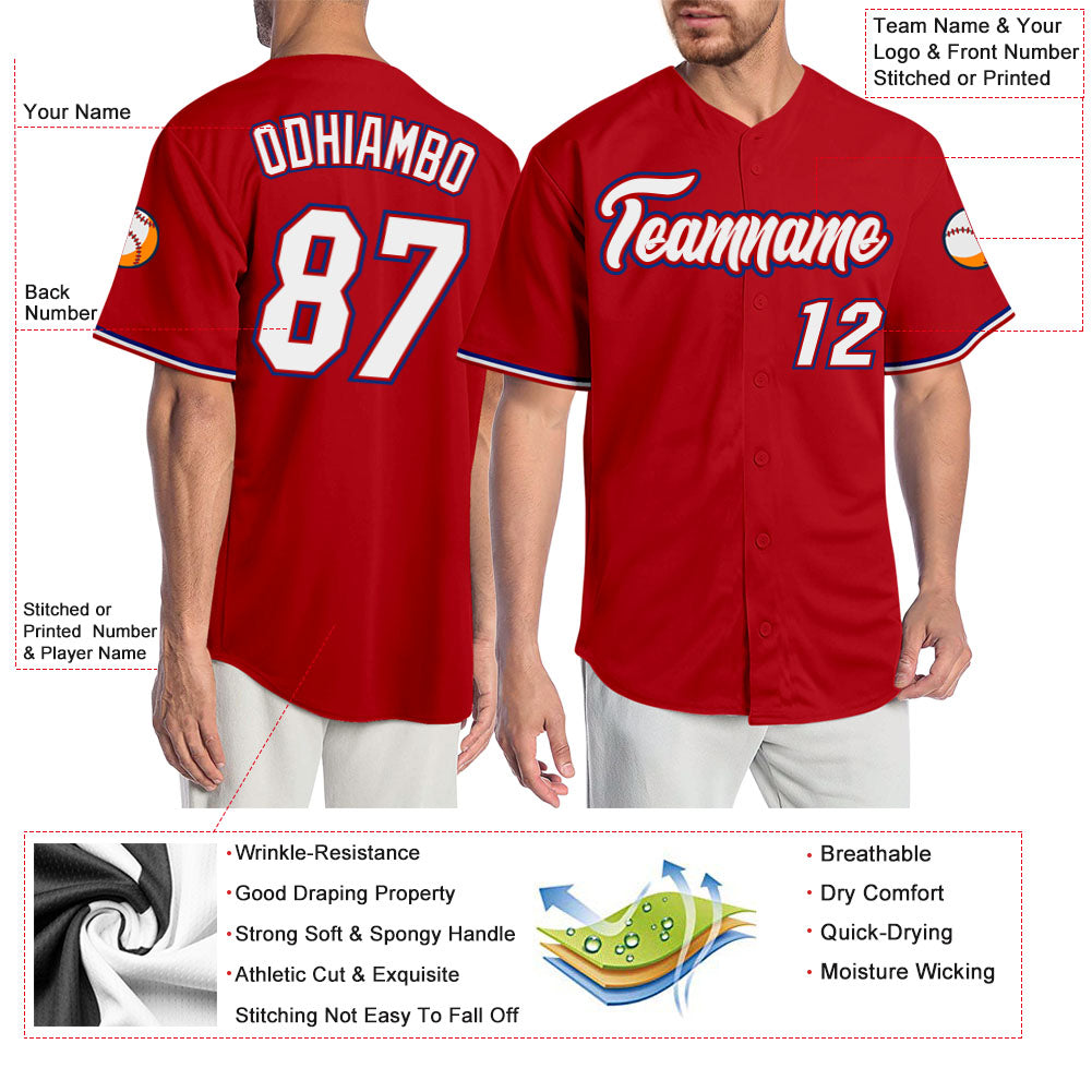 Custom-Red-White-Royal-Baseball-MLB-Jersey-6093