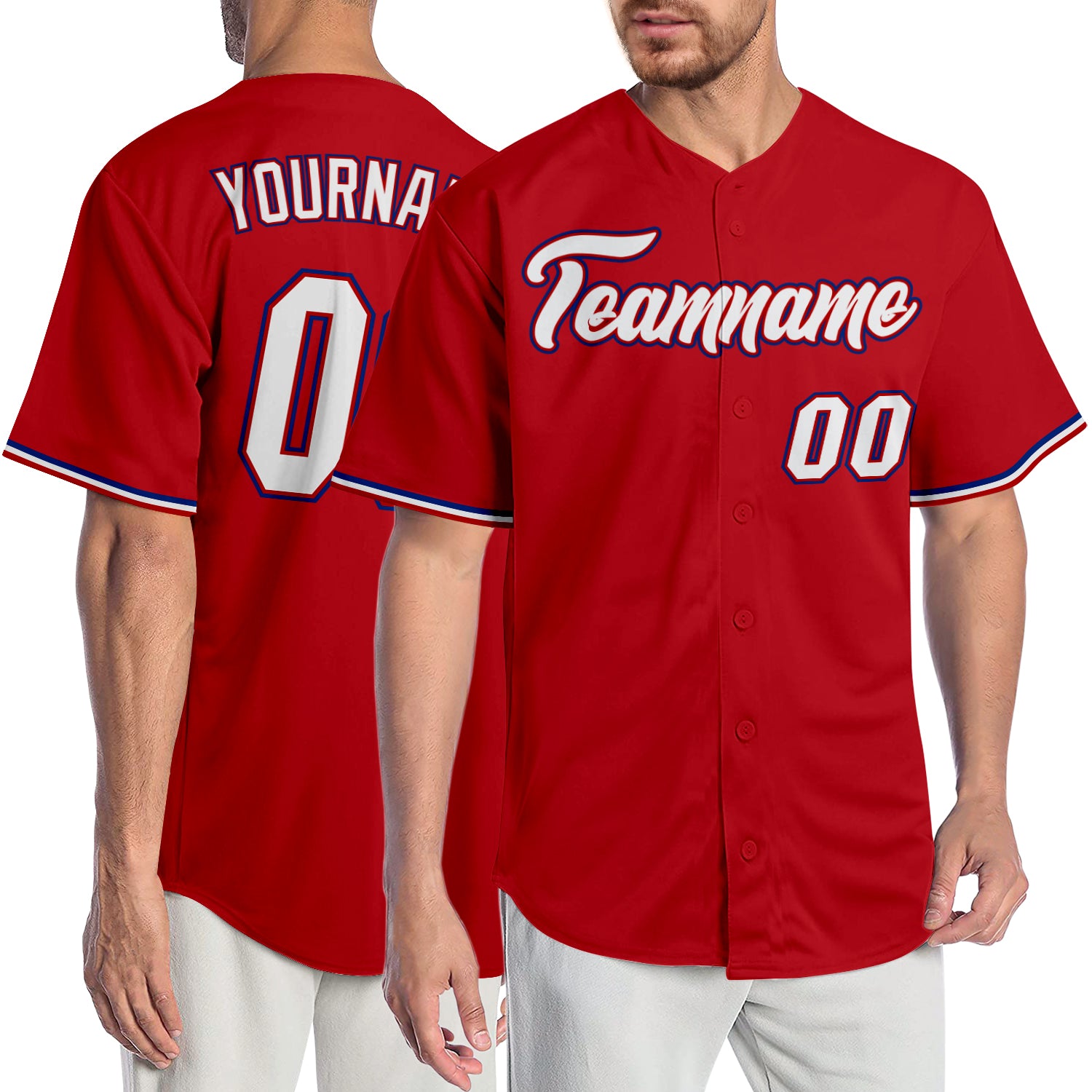Custom-Red-White-Royal-Baseball-MLB-Jersey-6669