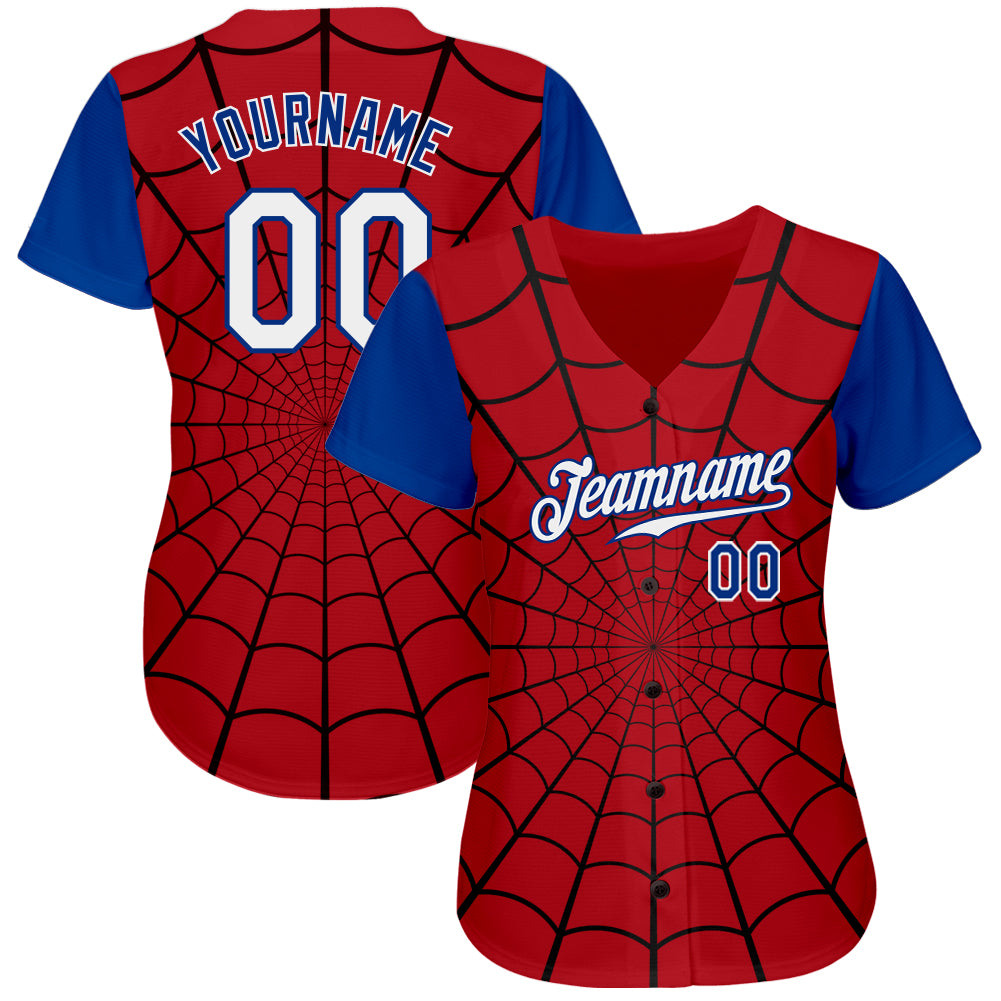 Custom-Red-White-Royal-Design-Spider-Baseball-MLB-Jersey-4051