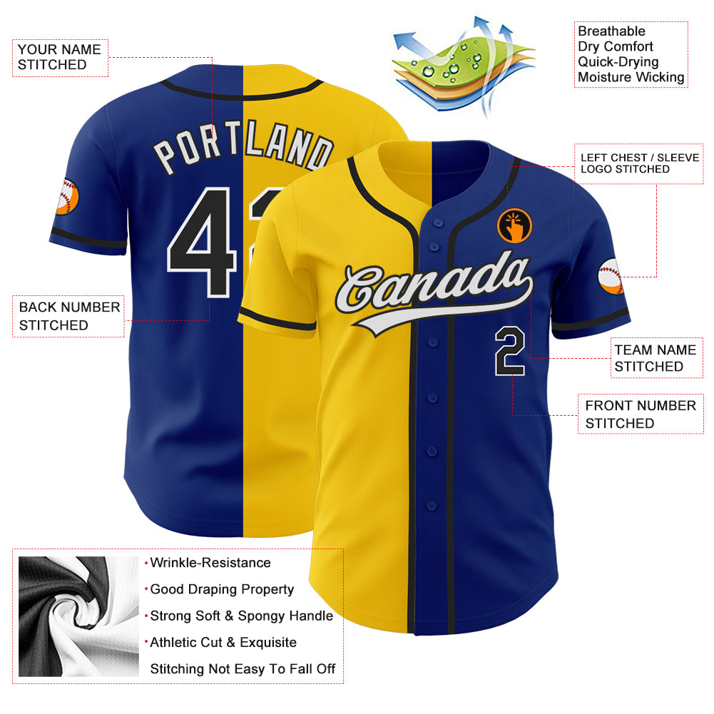 Custom-Royal-Black-Yellow-Split-Fashion-Baseball-MLB-Jersey-4379