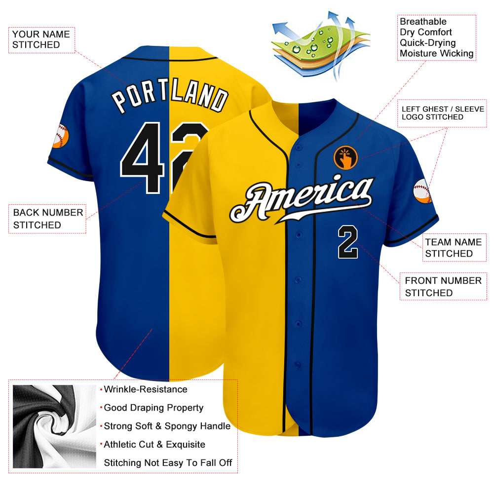 Custom-Royal-Black-Yellow-Split-Fashion-Baseball-MLB-Jersey-6333