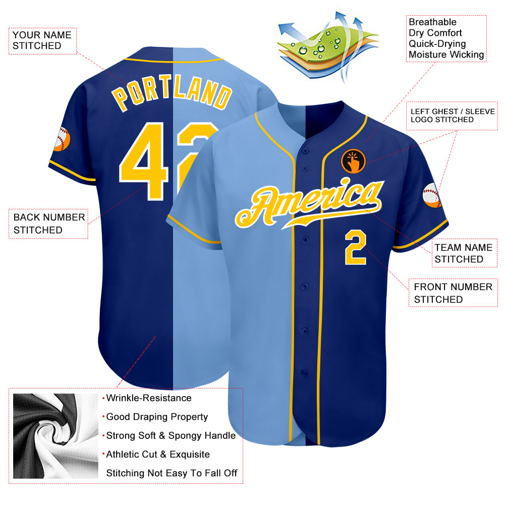Custom-Royal-Gold-Light-Blue-Split-Fashion-Baseball-MLB-Jersey-9578