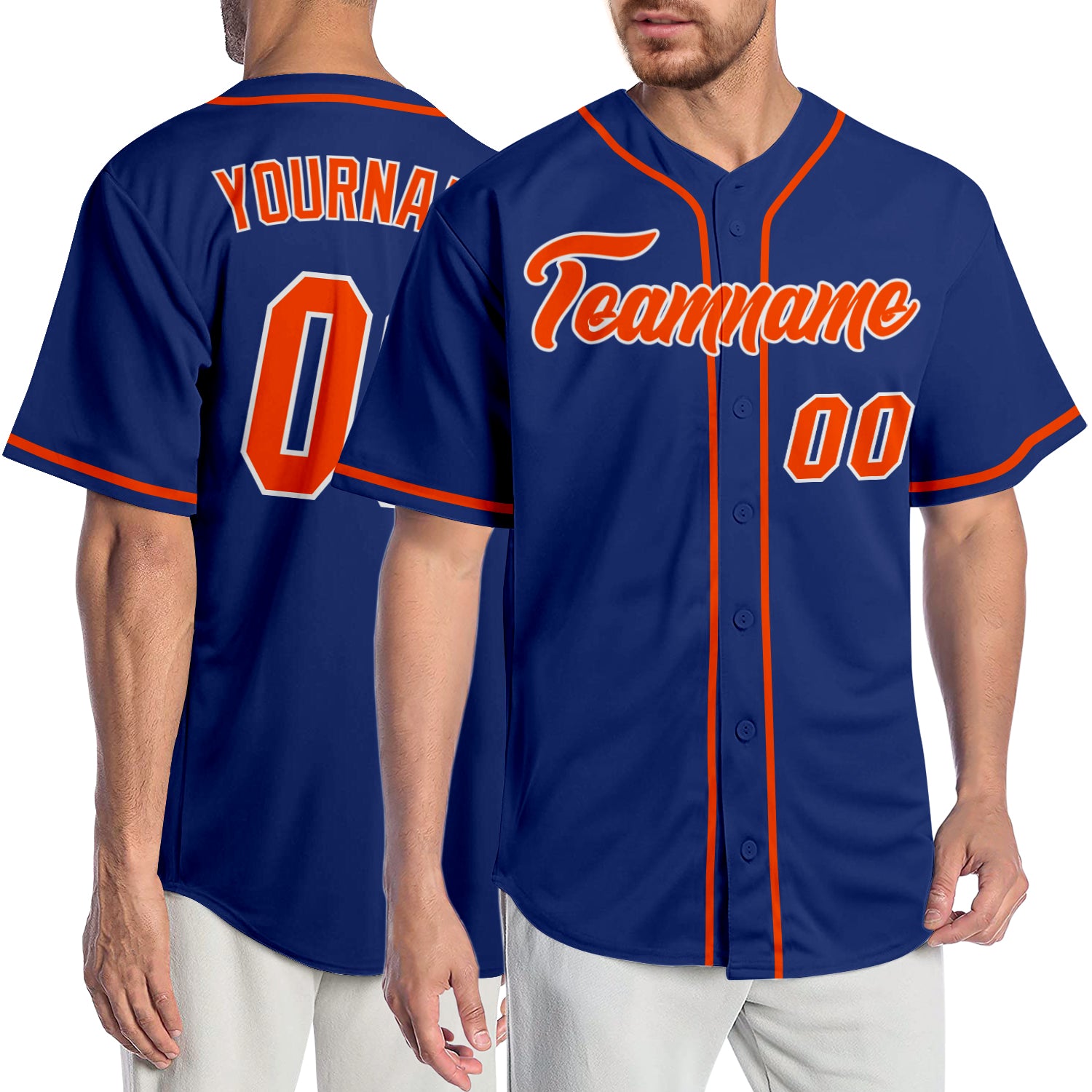 Custom-Royal-Orange-White-Baseball-MLB-Jersey-8611