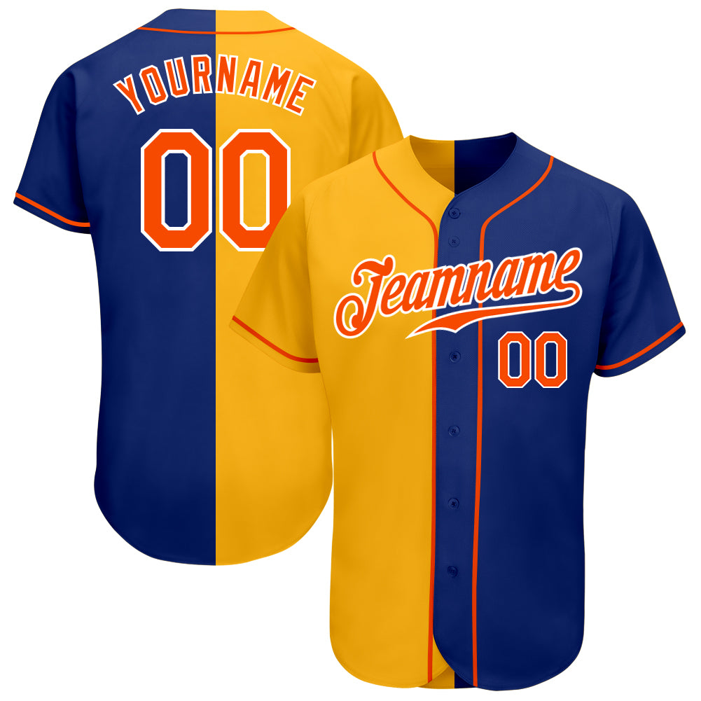 Custom-Royal-Orange-Yellow-Split-Fashion-Baseball-MLB-Jersey-8789