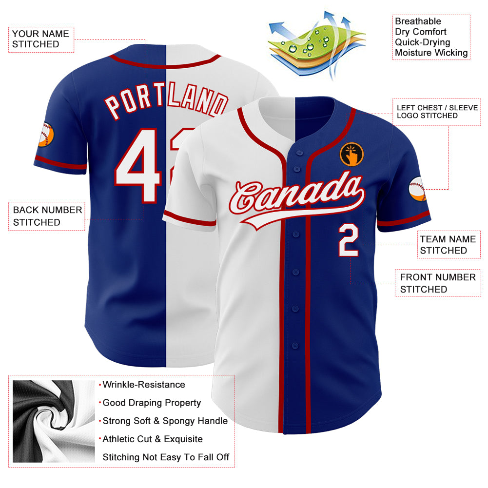 Custom-Royal-White-Red-Split-Fashion-Baseball-MLB-Jersey-7554