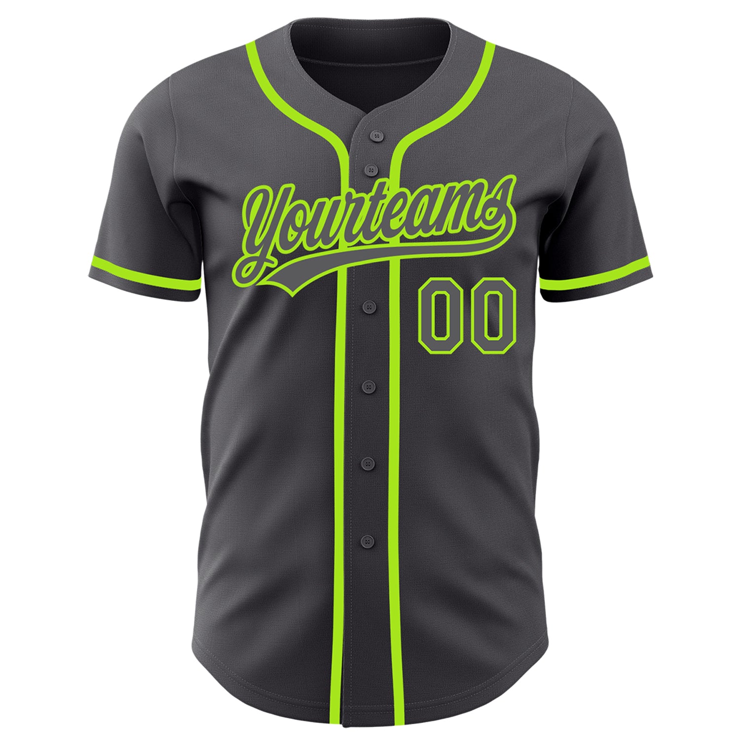 Custom-Steel-Gray-Neon-Green-Baseball-MLB-Jersey-3554