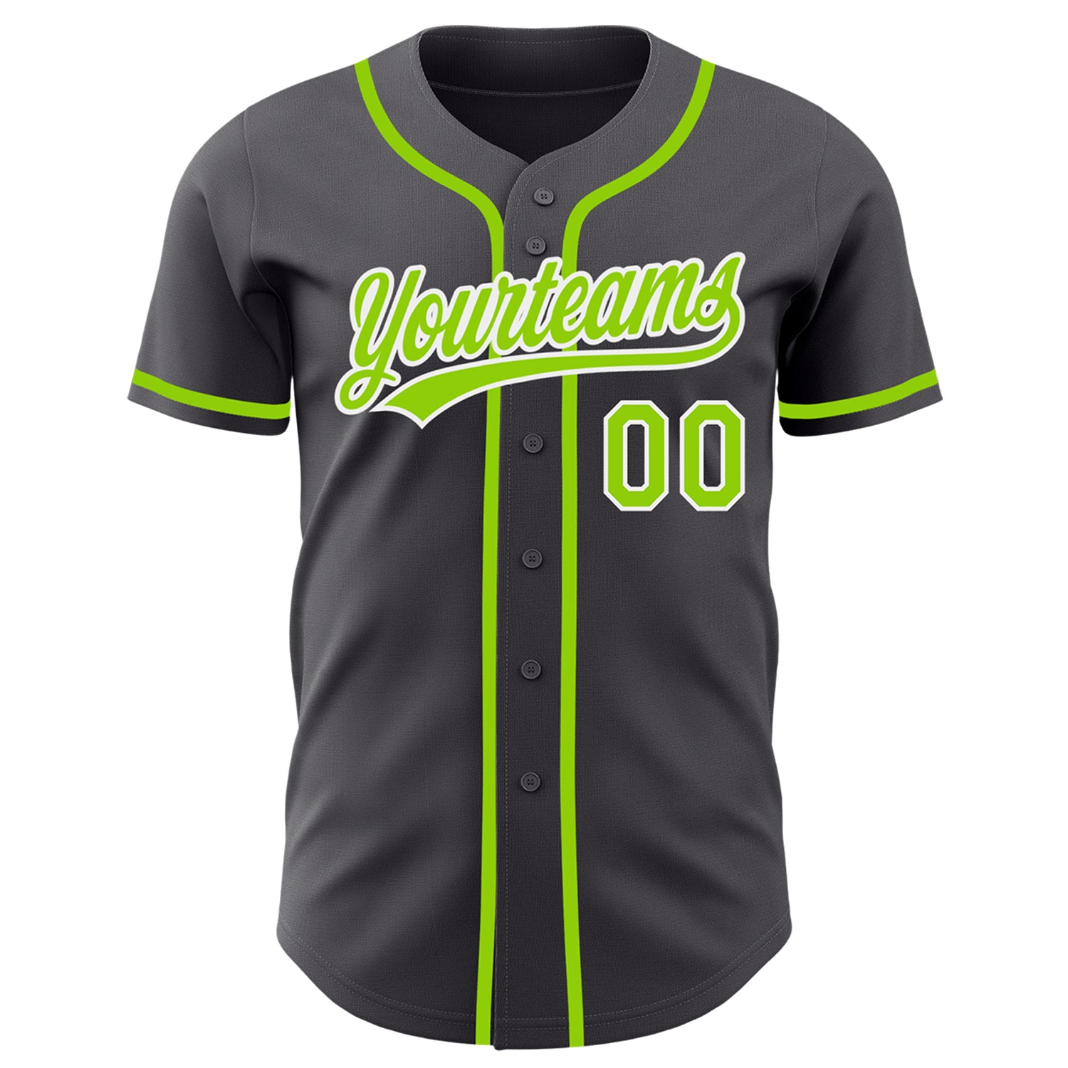 Custom-Steel-Gray-Neon-Green-White-Baseball-MLB-Jersey-5958