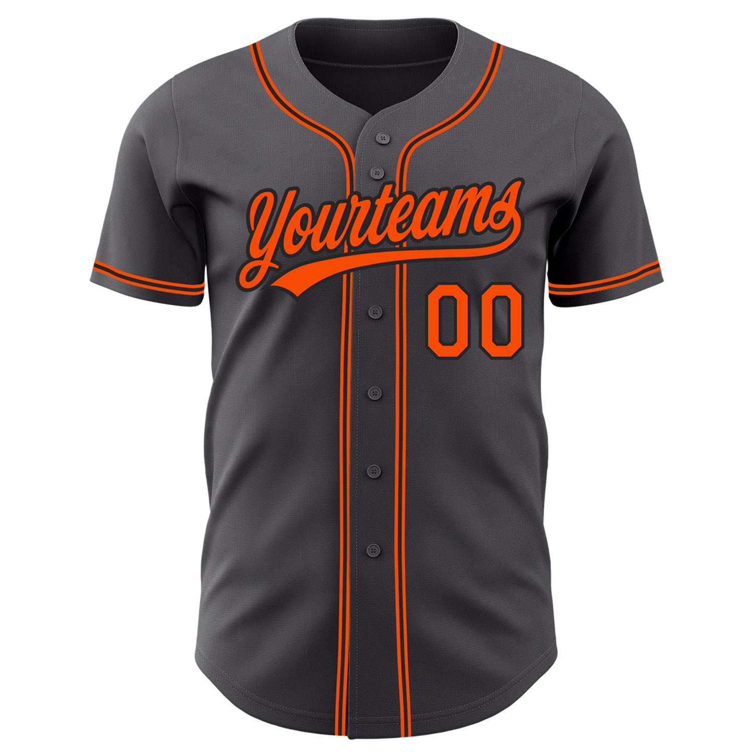 Custom-Steel-Gray-Orange-Black-Baseball-MLB-Jersey-5399